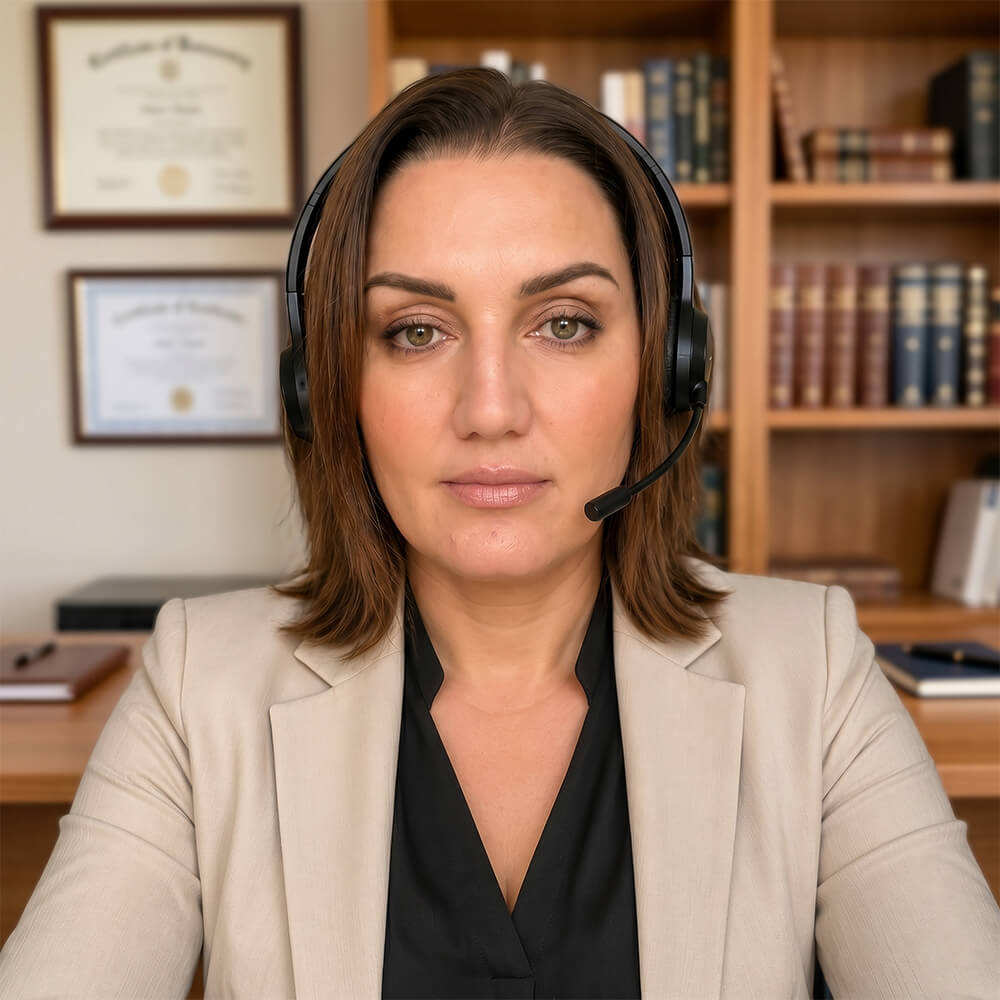 Dina Nikonov, Russian-speaking online notary, during a secure remote online notarization session